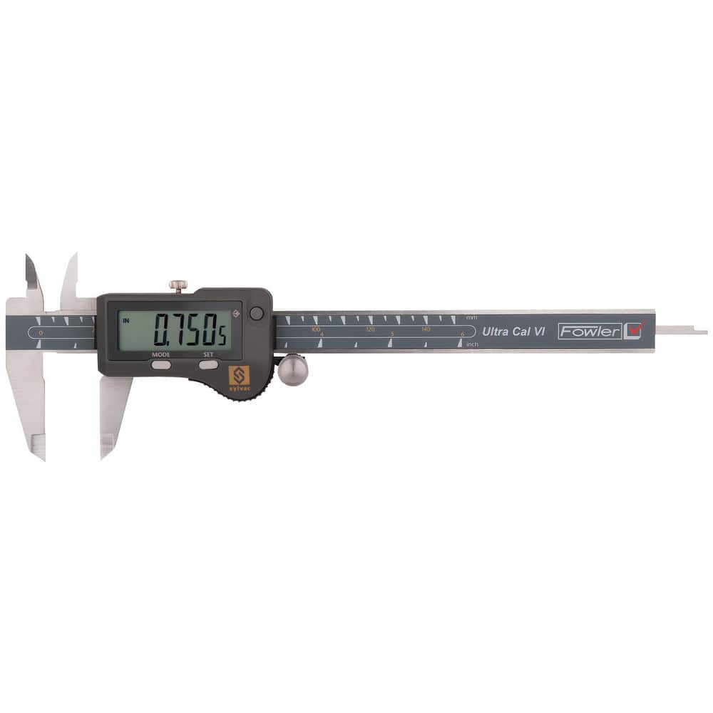 Electronic Calipers; Maximum Measurement (Decimal Inch): 6 ; Maximum Measurement (mm): 150 ; Measurement Range: 0in to 6in, 0mm to 150mm ; Resolution: ±0.0005in, ±0.01mm ; Accuracy: ±0.0008in, ±0.02mm ; Data Output: Yes MPN:54-100-444-1