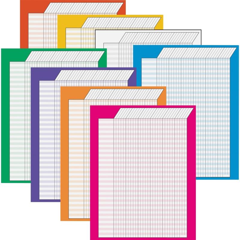 Trend Vertical Incentive Charts, Assorted Colors, Pack Of 8 (Min Order Qty 3) MPN:T73901