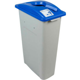 Busch Systems Waste Watcher Single - Mixed Recyclables 23 Gallon Gray/Blue - 100942 100942