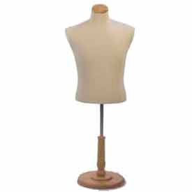 Male Shirt Form Tailor Bust Neckblock and Base Included - Natural M5WB
