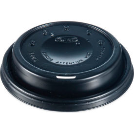 SOLO Cappuccino Dome Sipper Lids Fits 12 oz to 24 oz Hot Cups Plastic Black 100/PK 10 Packs/CT 16ELBLK