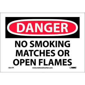 NMC D217P OSHA Sign Danger No Smoking Matches Or Open Flames 7