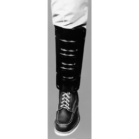 Ellwood Safety Shin Guards Elastic Straps Polyethylene Plastic Black 12