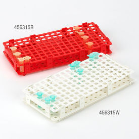 Rack Snap Together For 1.5mL and 2.0mL Microcentrifuge Tubes Reinforced PP 128-Place White 456315W