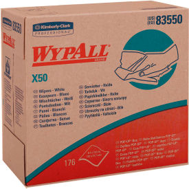 WypAll® X50 Cloths POP-UP Box 12.5 x 9.1 White 168/Box 10 Boxes/Carton KCC 83550