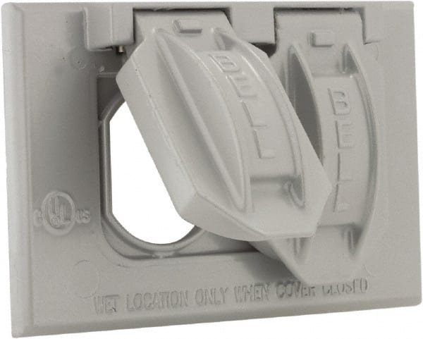 1 Outlet, Powder Coat Finish, Rectangle Weather Resistant Box Cover MPN:5180-0