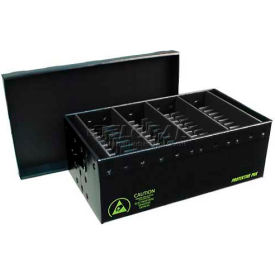 Plastek 39002 ESD In-Plant Handle Container w/Fixed Dividers & Lid Cell Size 8 x 6-1/2 x 2-1/4 39002 - Pkg Qty 5