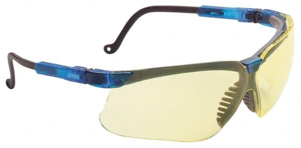 Safety Glass: Scratch-Resistant, Polycarbonate, Amber Lenses, Full-Framed, UV Protection MPN:S3242