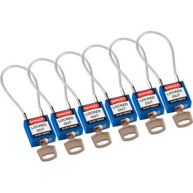 Brady® Cable Safety Padlocks Keyed Alike 4-3/16