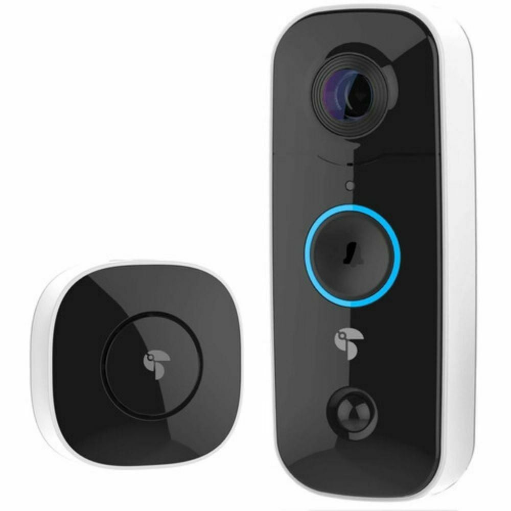 Toucan Wireless Video Doorbell PRO With Radar Motion Detection, 2-3/4inH x 6-1/4inW x 6-1/2inD, White MPN:TVDP05GR