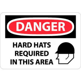 NMC D545RB OSHA Sign Danger Hard Hats Required In This Area 10
