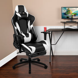 Flash Furniture X10 Racing Style Gaming Chair w/Reclining Back & Footrest LeatherSoft Black 187230-BK-GGCH-