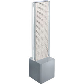 Global Approved 700728-WHT Two-Sided Pegboard Floor Display W/ Studio Base 14-1/2
