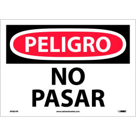 Spanish Vinyl Sign - Peligro No Pasar SPD81PB