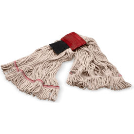 Carlisle® Looped End Mop w/ Scrubber & Red Band Large Natural 369424S00 - Pkg Qty 12