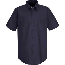 Red Kap® Men's Wrinkle-Resistant Cotton Work Shirt Short Sleeve 3XL Dark Navy SC40-SC40DNSS3XL SC40DNSS3XL