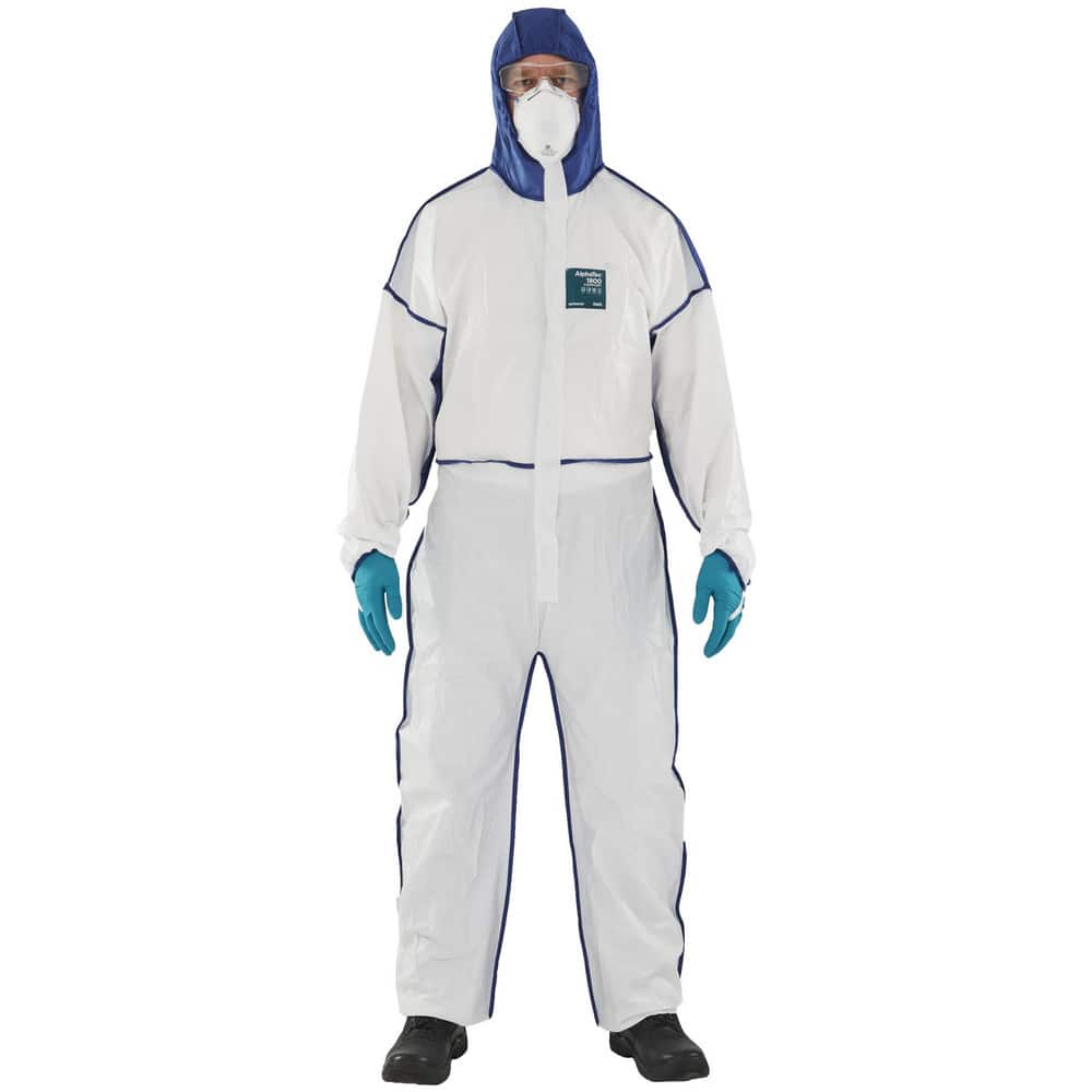 Disposable & Chemical Resistant Coveralls, Garment Style: Coveralls , Size: 3X-Large , Material: Microporous Polyethylene Laminate Non-Woven MPN:WN18-B92-195-07