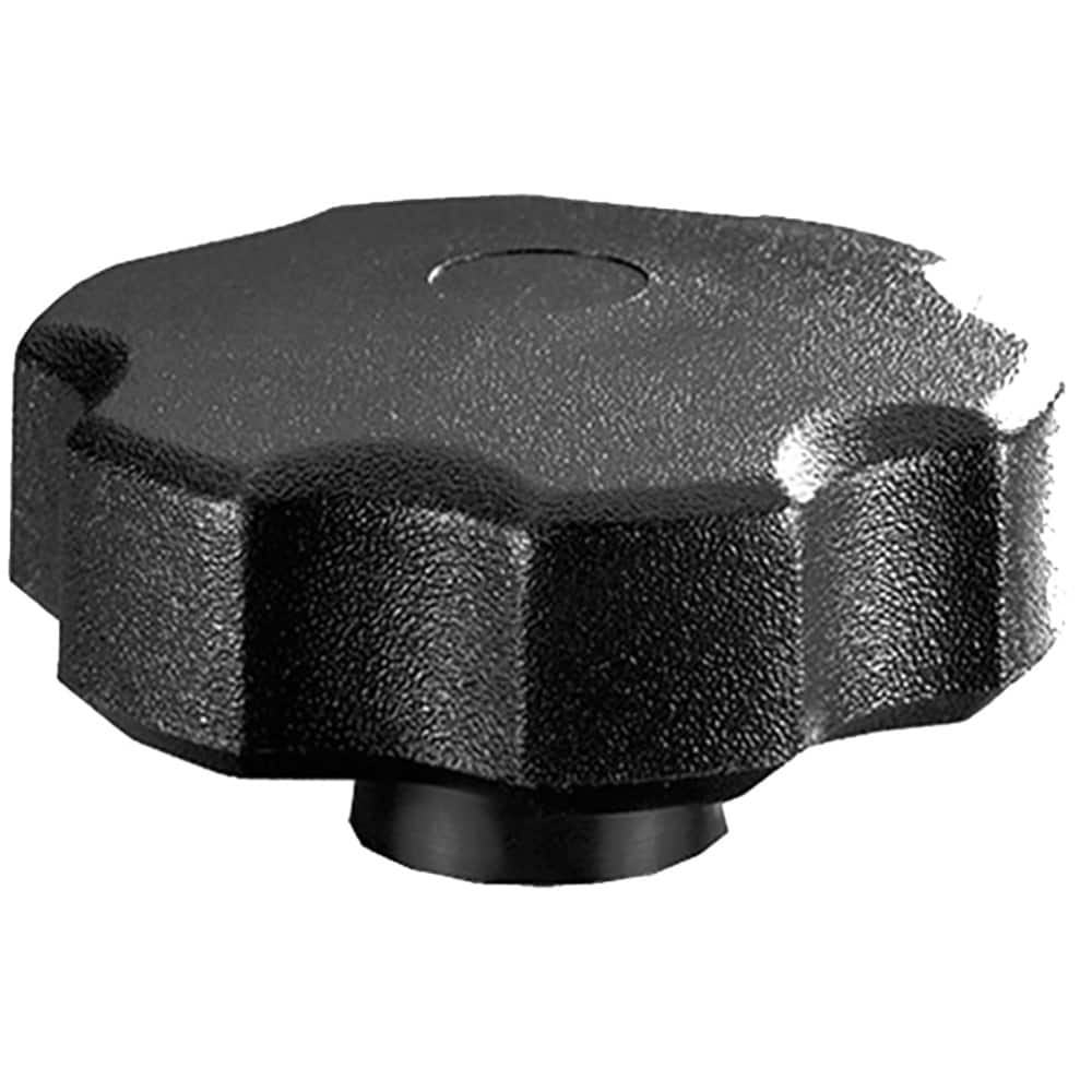 Round Knobs (Knurled, Fluted & Mushroom), Knob Material: Thermoplastic Elastomer , Insert Material: Brass , Grip Style: Knurled , Head Diameter: 3.2500  MPN:32351