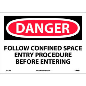 OSHA Sign Danger Follow Confined Space Entry Procedure Before Entering 10