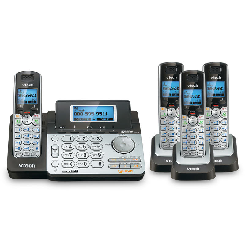 VTech DS6151 2-Line 4 Handset DECT 6.0 Expandable Cordless Phone Bundle with Digital Answering System MPN:80-1293-00
