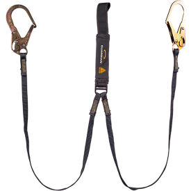 Guardian Arc Flash Shock Absorbing Lanyard Fixed Dual Leg Steel Rebar Hook & Web Loop 6'L 3400028