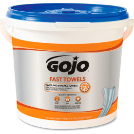 GOJO® FAST TOWELS Hand Cleaning Towels 7.75 x 11 Fresh Citrus Blue 130/Bucket 4 Buckets/CT GOJ6298