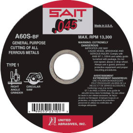 United Abrasives - Sait 23105 Cut Off Wheel Type 1 A60S 6