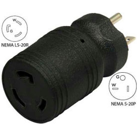 Conntek 30114 20 to 20-Amp Locking Adapter with NEMA 5-20P to L5-20R Black 30114