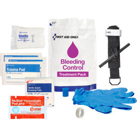 First Aid Only Bleeding Control Treatment Pack Fabric Red 12 Pieces 91166