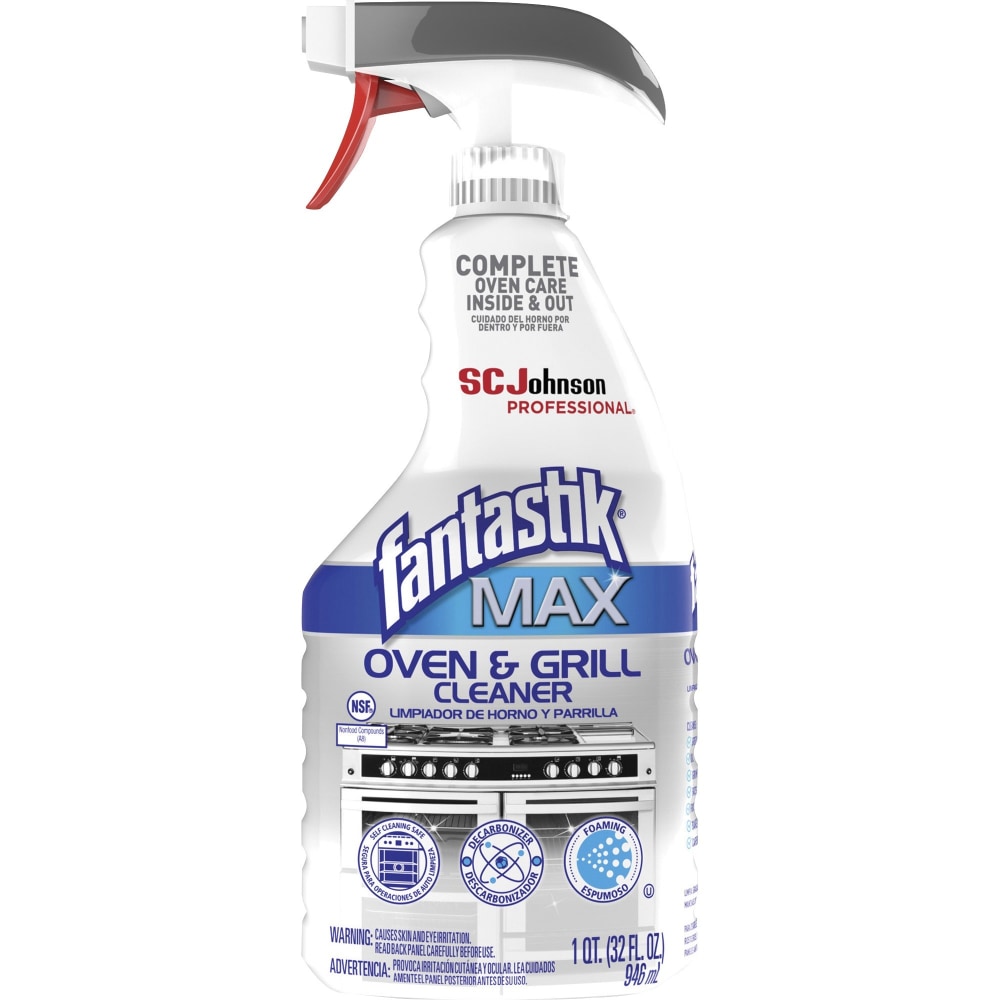 fantastik Max Oven & Grill Cleaner - 32 fl oz (1 quart) - Heavy Duty, Non-corrosive - White - 8 / Carton MPN:388869CT