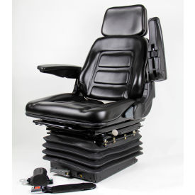 Concentric™ 330 Series Full Adjustable Seat with Arm Rests & Suspension Vinyl Black 330000BK
