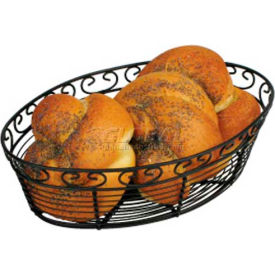 Winco WBKG-10O Oval Black Wire Bread Basket WBKG-10O - Pkg Qty 24