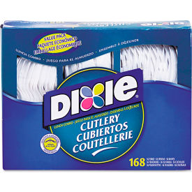 Dixie® Tray w/ 56 Fork 56 Knives & 56 Spoons Combo Pack White Pack of 1008 CM168