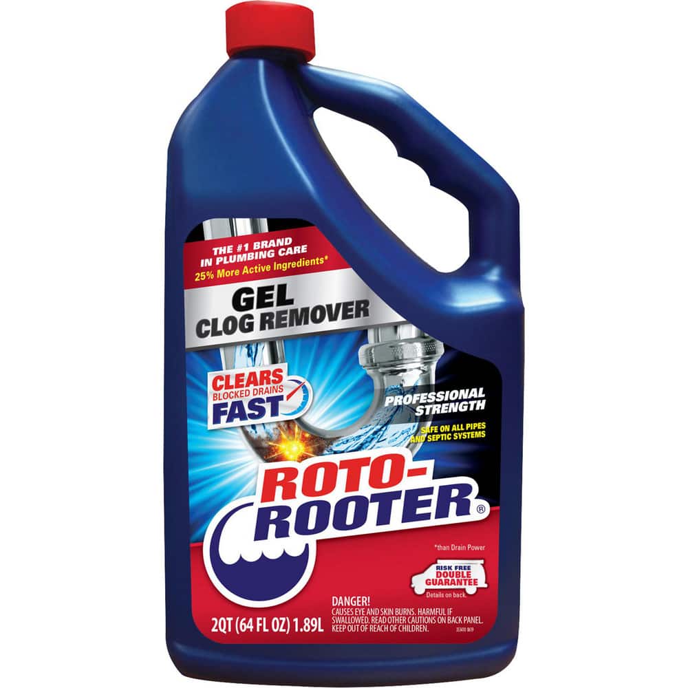 Roto-Rooter Gel Clog Remover is a fast and powerful drain and septic care product. Starts working immediately and comes with a superior strength gel power that removes standing water and all types of stubborn clogs, hair, soap MPN:351404