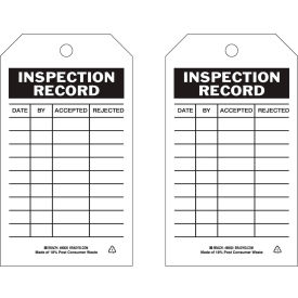 Brady® 86620 Inspection Record Tag 2 Sided 10/Pkg Polyester 4