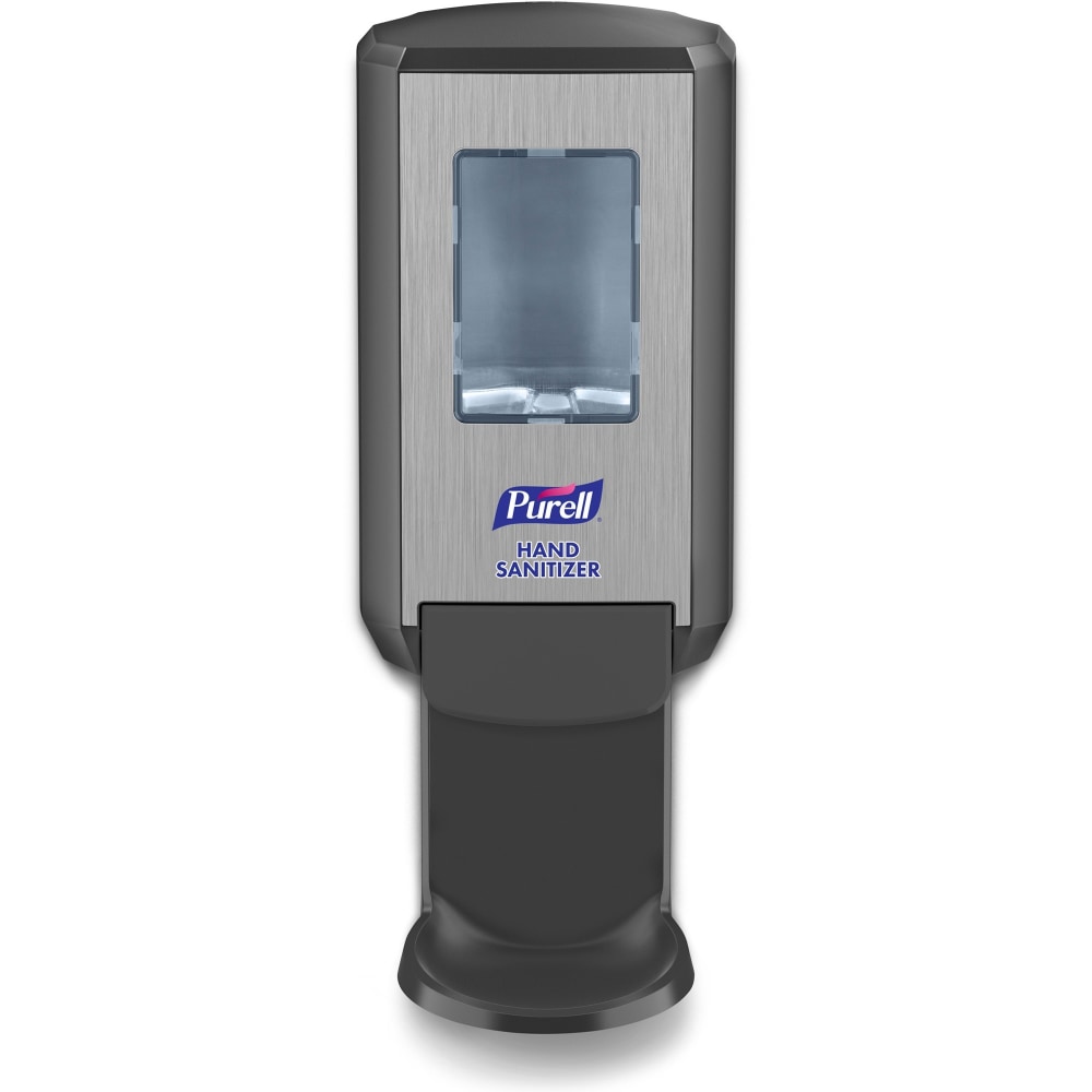 PURELL CS4 Hand Sanitizer Dispenser - Manual - 1.27 quart Capacity - Site Window, Refillable, Sanitary-sealed, Recyclable, Locking Mechanism, Durable, Wall Mountable - Graphite - 1Each (Min Order Qty 4) MPN:GOJ512401