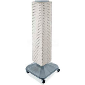 Global Approved 703388-WHT 4-Sided Interlocking Pegboard Display W/ Wheels 8