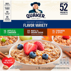 QUAKER Instant Oatmeal Flavor Variety 1.51 oz 52 Count 22000482