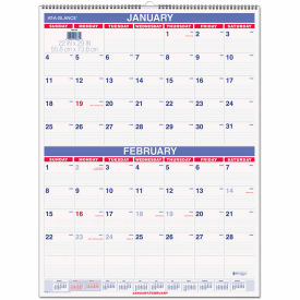 AT-A-GLANCE Two-Month Wall Calendar 22 x 29 White/Blue/Red Sheets 12-Month (Jan to Dec) 2026 PM928