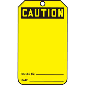 Accuform MGT200CTP Caution Tag Caution PF-Cardstock 25/Pack MGT200CTP