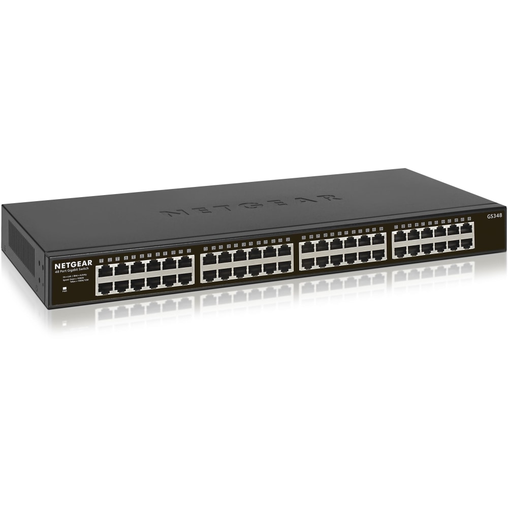 Netgear 48-port Gigabit Ethernet Rackmount Unmanaged Switch (GS348) - 48 Ports - Gigabit Ethernet - 10/100/1000Bas - GS348100NAS MPN:GS348-100NAS
