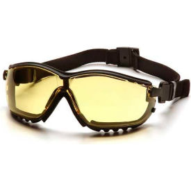 V2g® Safety Glasses Amber Anti-Fog Lens Black Strap/Temples GB1830ST - Pkg Qty 12