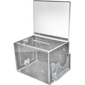 Global Approved 206300 Extra Large Acrylic Suggestion Box W/ Pocket Lock & Keys 11