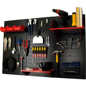 Wall Control Pegboard Standard Tool Storage Kit Black/Red 48