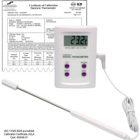 H-B DURAC Calibrated Electronic Thermometer with SS Probe -50/200C (-58/392F) 63 x 97mm 609000400