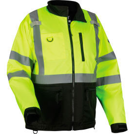 Ergodyne® High Visibility Windbreaker Water Resistant Jacket Type R Class 3 Lime Medium 23423
