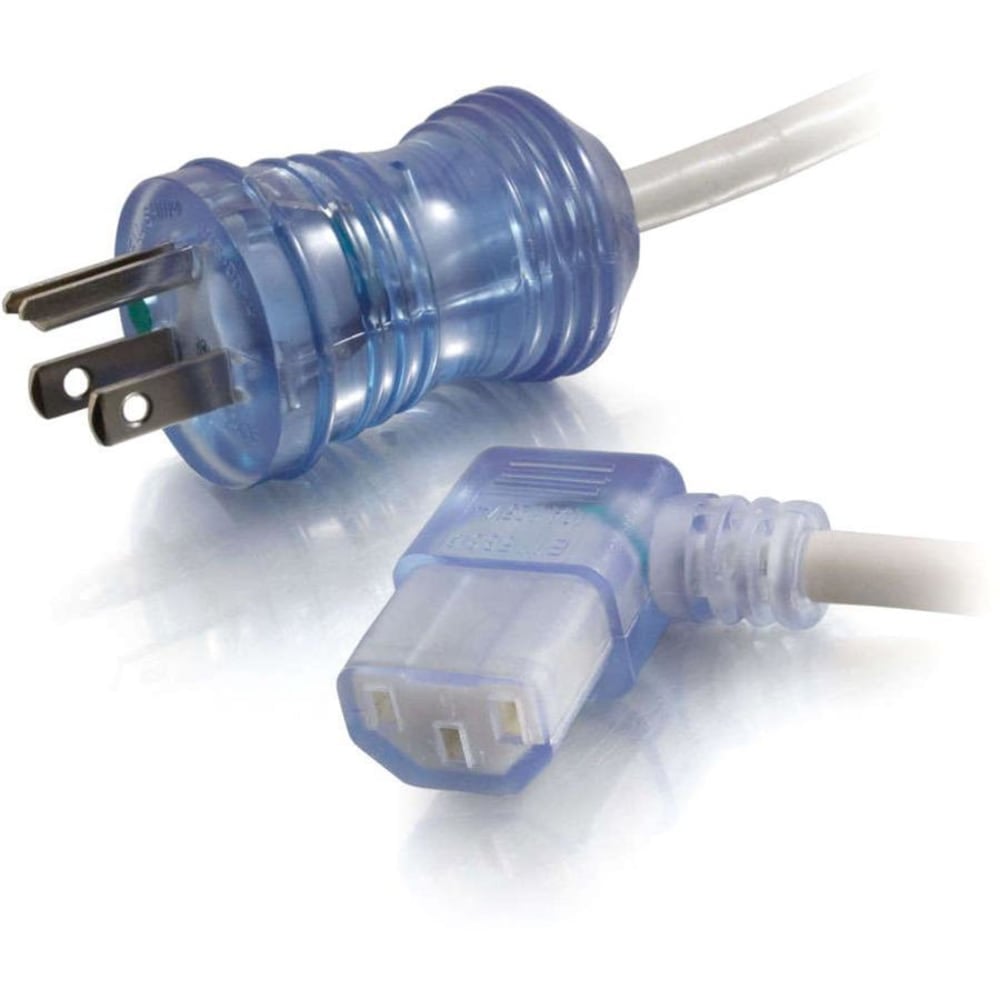 C2G 15ft 16 AWG Hospital Grade Power Cord (NEMA 5-15P to IEC320C13R), Gray with Clear Connectors, 48052 MPN:48052