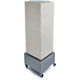 Global Approved 701415-WHT Interlocking Pegboard Floor Display W/ Wheels 14
