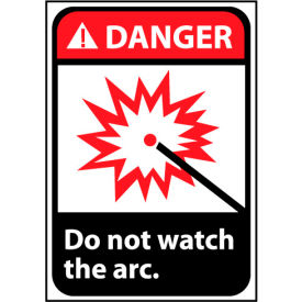 Danger Sign 14x10 Rigid Plastic - Do Not Watch The Arc DGA12RB