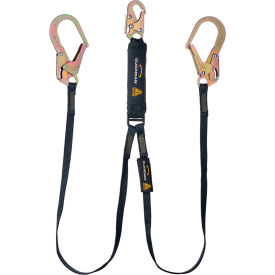 Guardian Arc Flash Shock Absorbing Lanyard Fixed Dual Leg Steel Rebar Hook 6'L 3400020